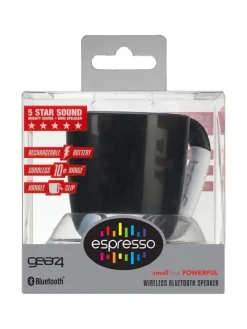Gear4 Bluetooth Mini-Lautsprecher im Espresso-Tassen-Design Kompakter in Schwarz
