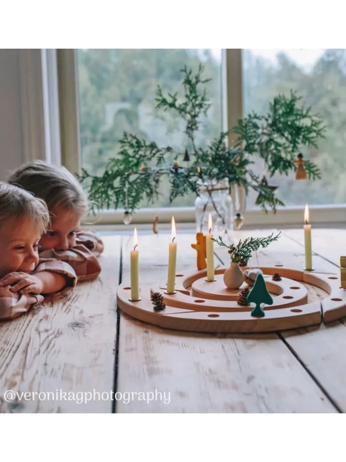 Geburtstags- und Adventsspirale natur 8-tlg ab 1 Jahr in natur