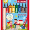 Gefederte Dreikant-Filzstifte "STABILO Trio Scribbi" - 8 Stück