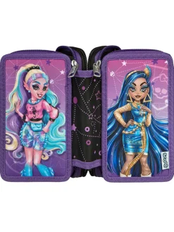 Gefülltes Federmäppchen "Monster High" in Lila