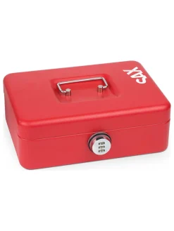 Geldkassette in Rot - (B)25 x (H)9 x (T)18 cm