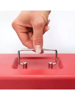 Geldkassette in Rot - (B)25 x (H)9 x (T)18 cm