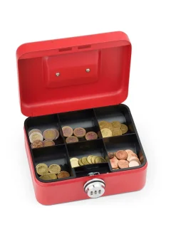 Geldkassette in Rot - (B)20 x (H)9 x (T)16 cm