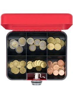 Geldkassette in Rot - (B)20 x (H)9 x (T)16 cm