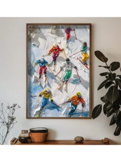 Gerahmter Holzkunstdruck - (L)70 x (B)50 cm