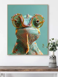 Gerahmter Kunstdruck "Karma Chameleon"