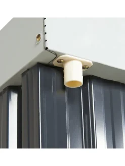 Gerätehaus mit Holzunterstand UMBRIA in Grau/Weiß