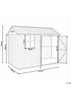 Gerätehaus mit Holzunterstand NOCCIANO in Braun/Grau