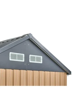 Gerätehaus mit Holzunterstand NOCCIANO in Braun/Grau