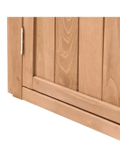 Gerätehaus mit Holzunterstand TOFFIA in Braun - (W) 127 x (H) 160 x (L) 66 cm