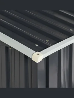 Gerätehaus mit Holzunterstand AOSTA in Grau - (W) 270 x (H) 158 x (L) 105 cm