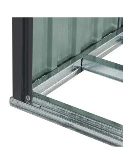 Gerätehaus mit Holzunterstand AOSTA in Grau - (W) 270 x (H) 158 x (L) 105 cm