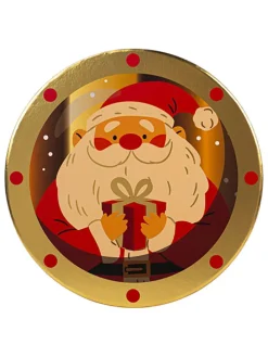 Geschenkbox in Gold/ Rot - Ø 24,9 cm