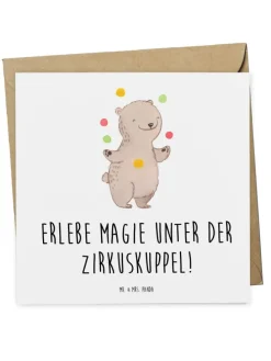 Geschenkkarte Magie Zirkusbesuch mit Spruch in Weiß