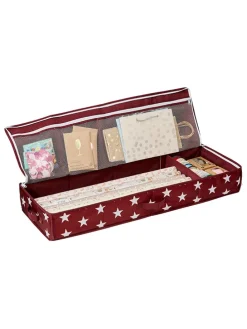 Geschenkpapier-Organizer in Weinrot - (B)90 x (H)12 x (T)30 cm