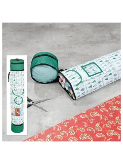 Geschenkpapier-Organizer in Grün/ Weiß - (L)94 x (B)17 cm