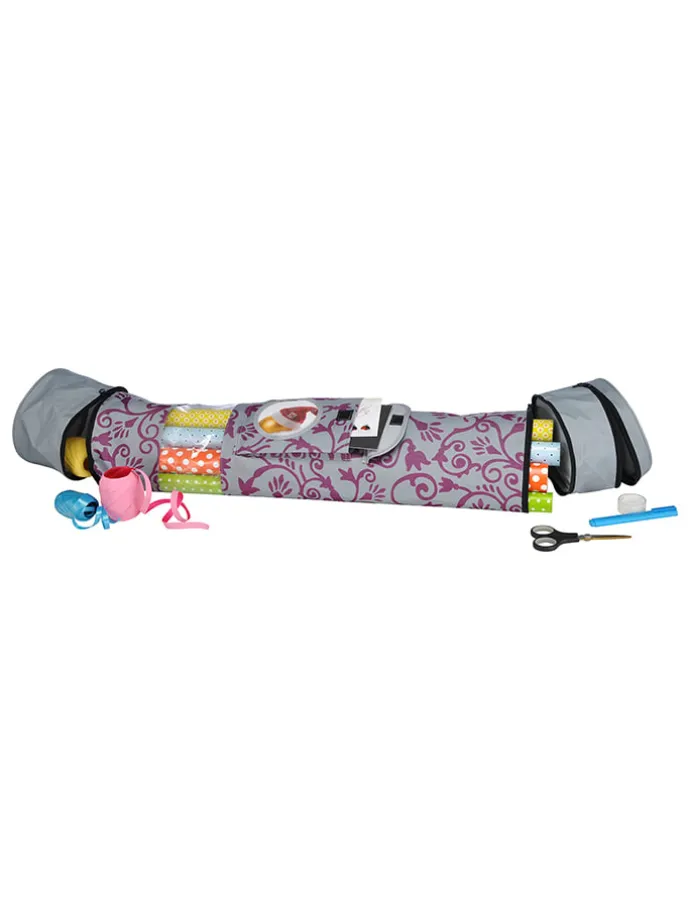 Geschenkpapier-Organizer in Grau/ Beere - (L)94 x (B)17 cm