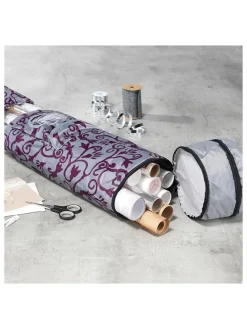 Geschenkpapier-Organizer in Grau/ Beere - (L)94 x (B)17 cm