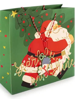 Geschenktüte in Grün/ Rot - (B)40 x (H)43,5 cm