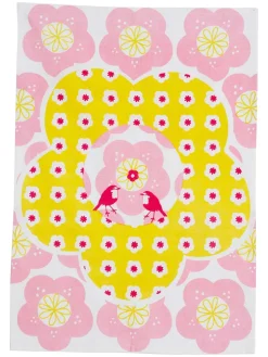 Geschirrtuch "Mimi" in Gelb/ Rosa - (B)70 x (H)50 cm