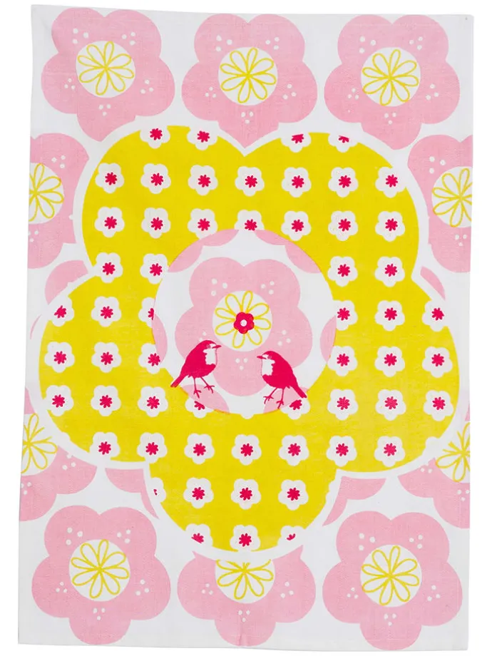 Geschirrtuch "Mimi" in Gelb/ Rosa - (B)70 x (H)50 cm