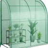 Gewächshaus begehbar mit drei Regalebenen 200x100x215cm in Grün