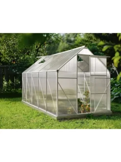 Gewächshaus für den Garten APULIA in Silber/Transparent