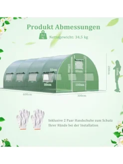 Gewächshaus 600x300x200cm in Grün