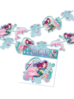 Girlande "Coralie" in Hellblau/ Rosa - (L)300 cm