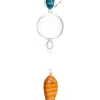 Glasfigur "Angler" in Transparent/ Blau/ Orange
