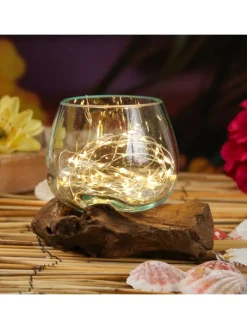 Glasschale Dekoschale Wurzelholz Unikat D: 14cm in natur