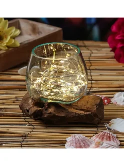 Glasschale Dekoschale Wurzelholz Unikat D: 14cm in natur