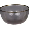 Glasschale mit Goldrand in Grau | Gold