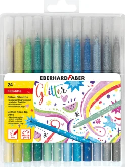 Glitzer-Fasermaler - 24 Stück