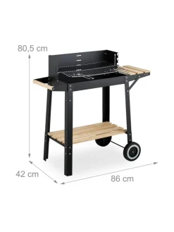 Grill in Schwarz - (B)86 x (H)80,5 x (T)42 cm