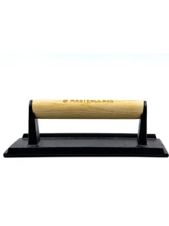 Grillpresse in Schwarz/ Hellbraun - (L)21 x (B)11 cm