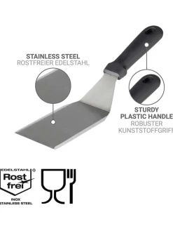 Grillspatel in Silber/ Schwarz - (L)30 cm