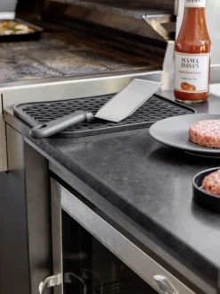 Grillspatel in Silber/ Schwarz - (L)30 cm