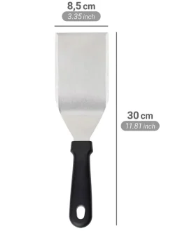 Grillspatel in Silber/ Schwarz - (L)30 cm