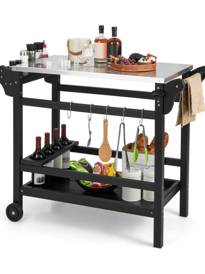 Grillwagen HDPE in Schwarz