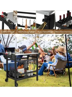 Grillwagen HDPE in Schwarz