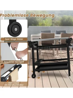 Grillwagen HDPE in Schwarz