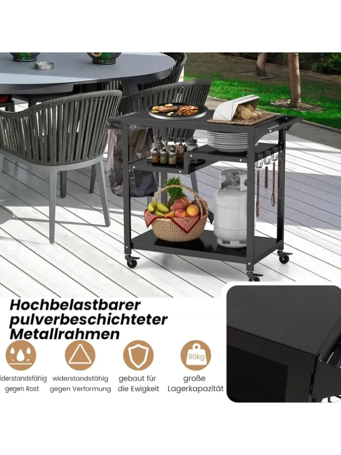 Grillwagen Outdoor in Schwarz