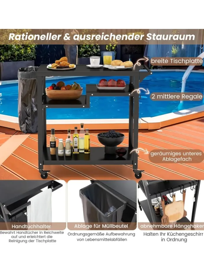 Grillwagen Outdoor in Schwarz