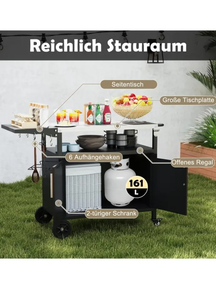 Grillwagen Outdoor in Schwarz