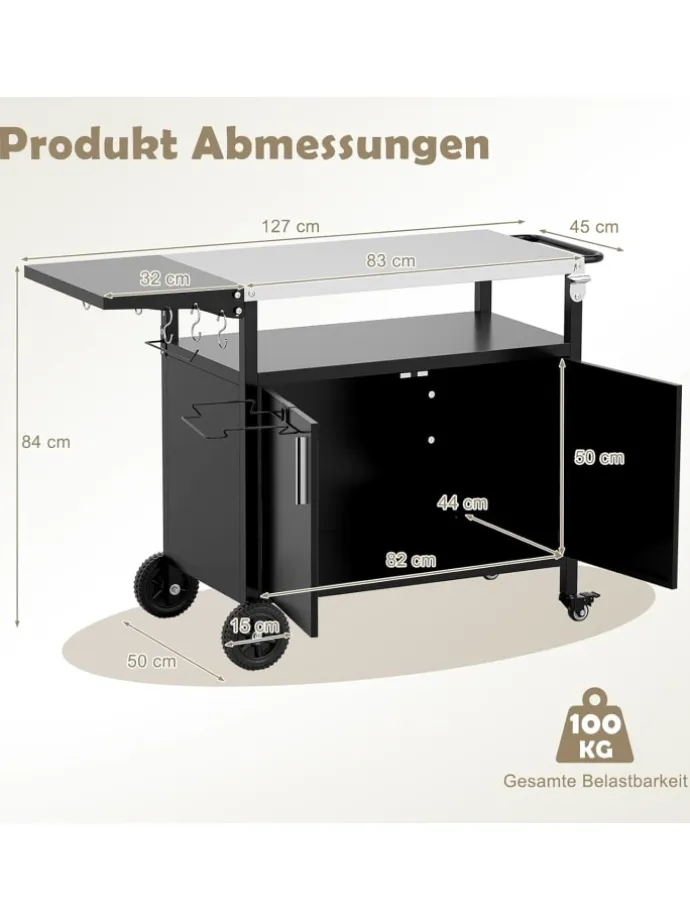 Grillwagen Outdoor in Schwarz