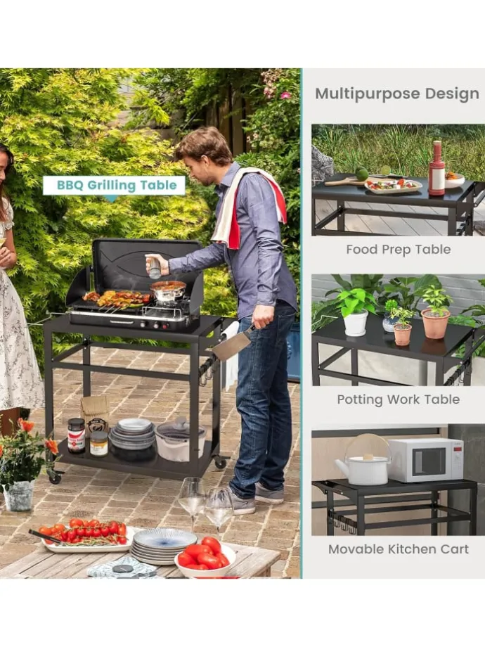 Grillwagen Outdoor in Schwarz