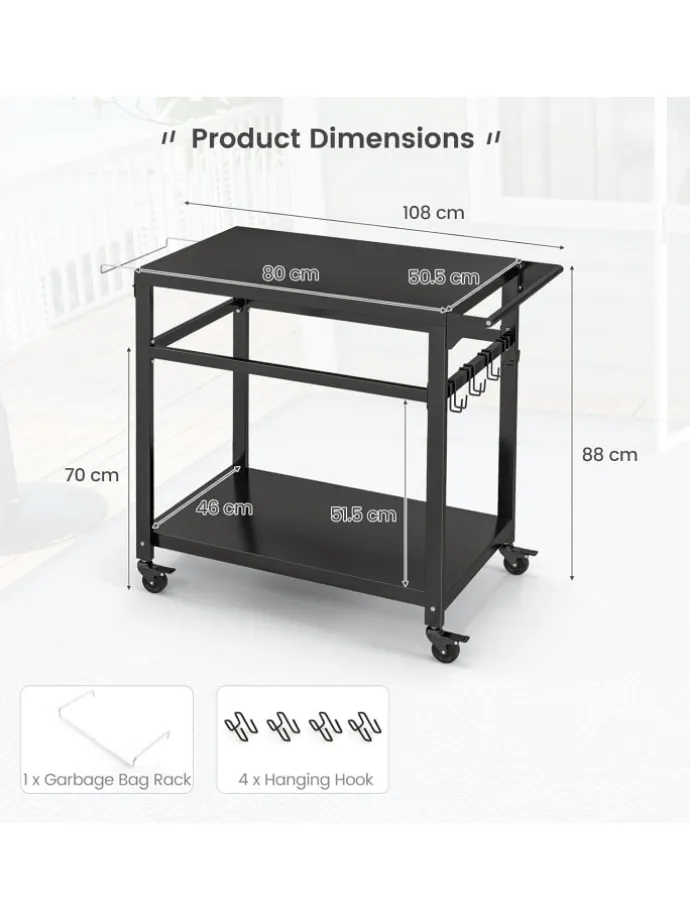 Grillwagen Outdoor in Schwarz