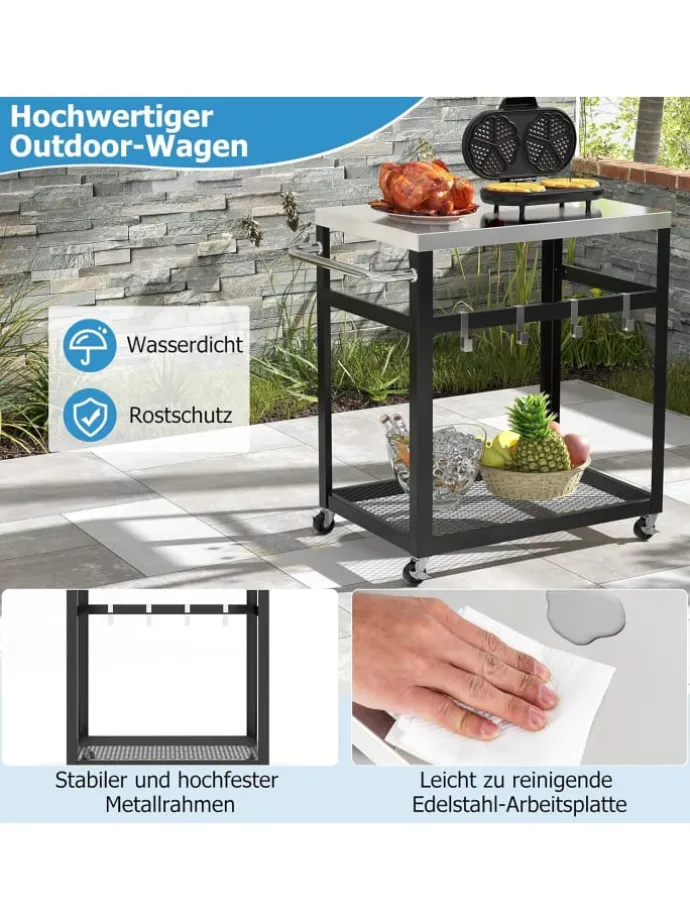 Grillwagen Outdoor in Schwarz