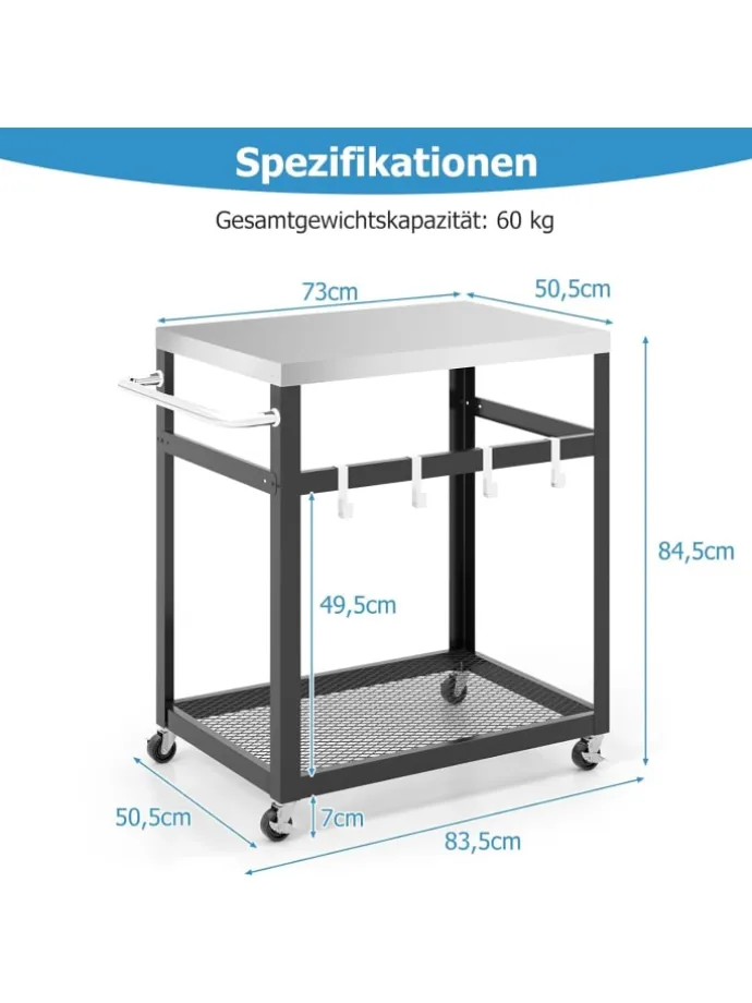 Grillwagen Outdoor in Schwarz